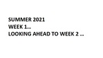 Week one (en)